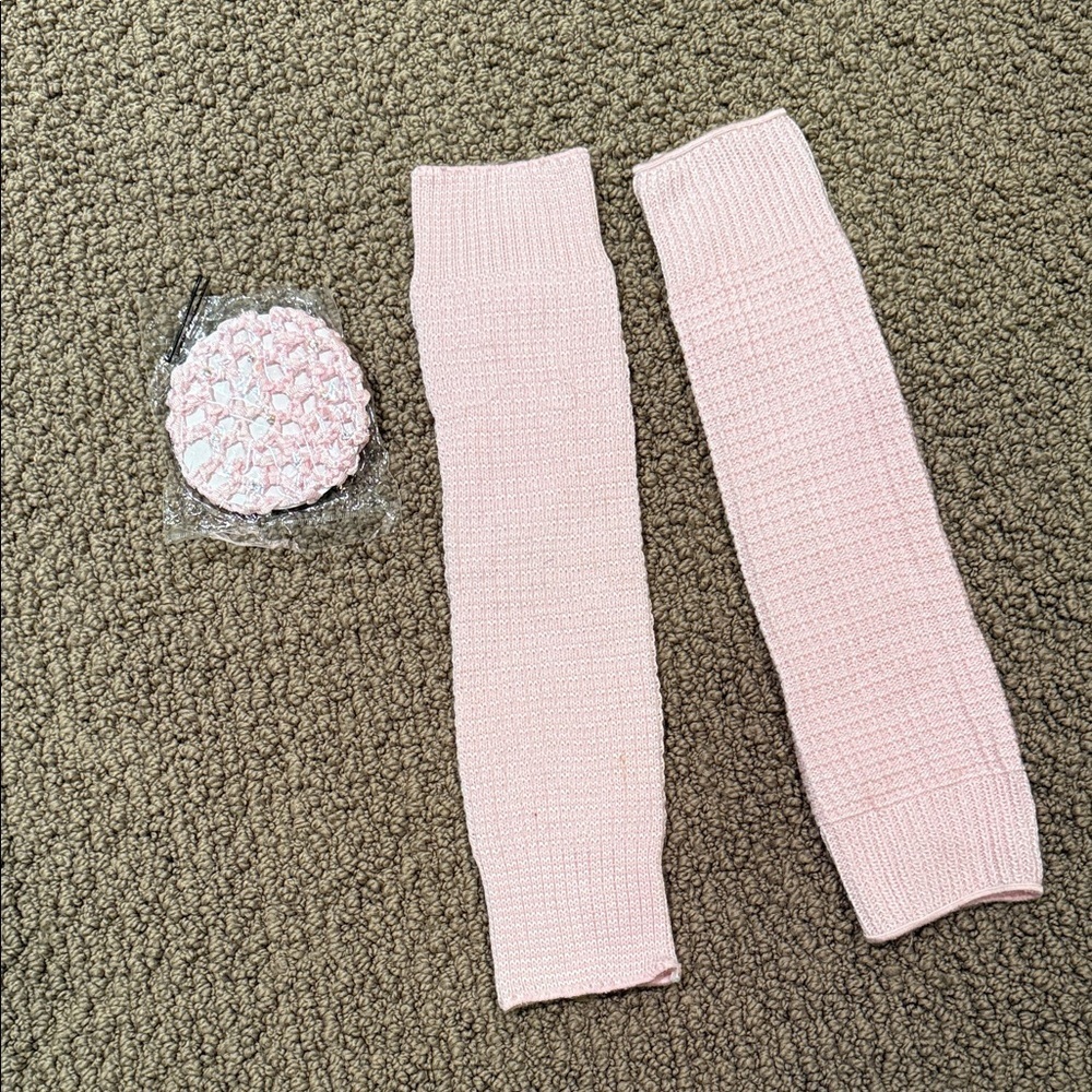 Girls ballet bundle with bun cover and leg warmers NEW!